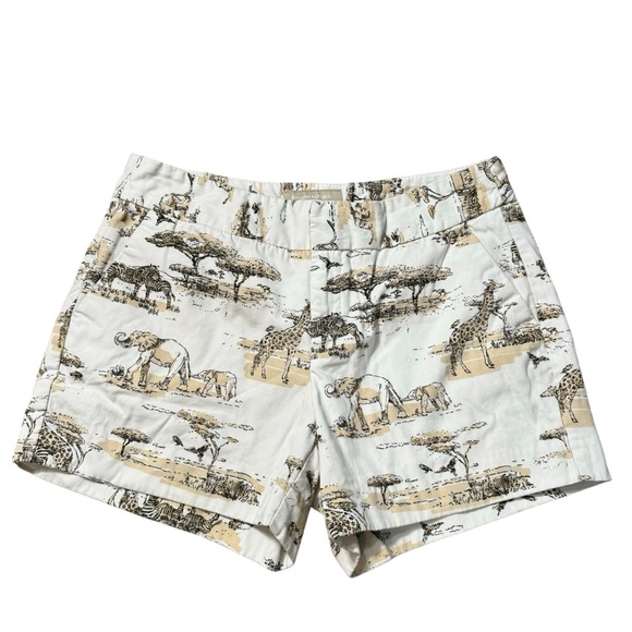 Banana Republic Safari Animal Print Chino Shorts Women’s Size 2 - Picture 1 of 7